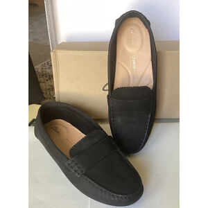 Clarks C Mocc Moccasin Black Nubuck Leather US Women's Sz 7 M NEW